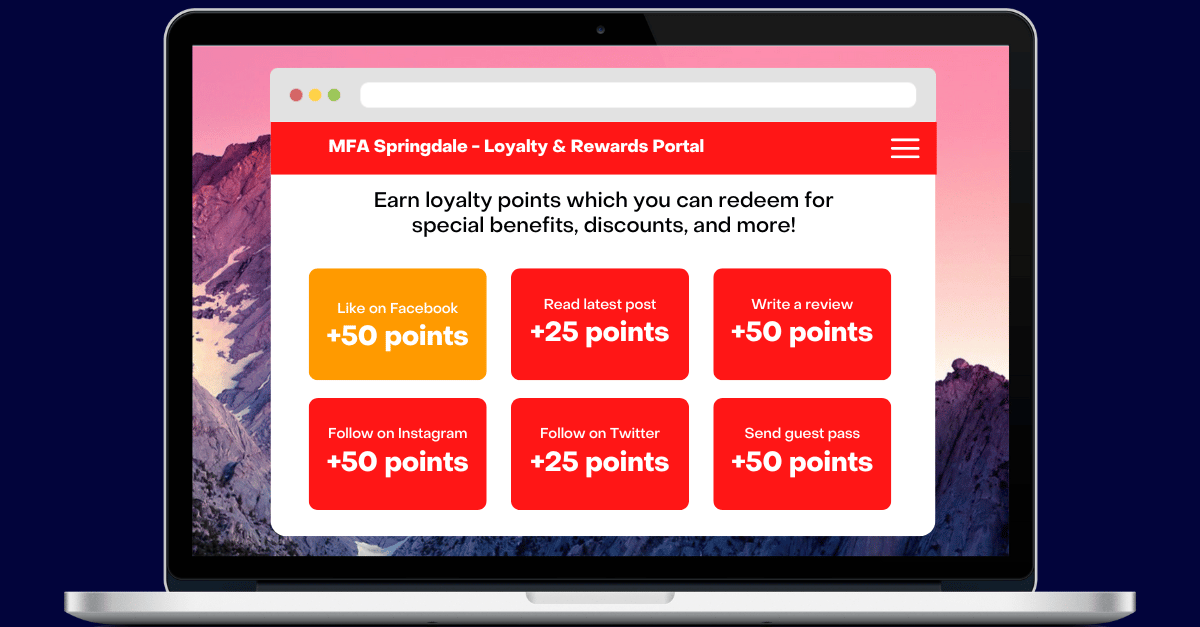 Loyalty & rewards dashboard on a mac computer